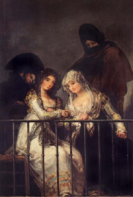 Francisco de goya y Lucientes Majas on a Balcony France oil painting art